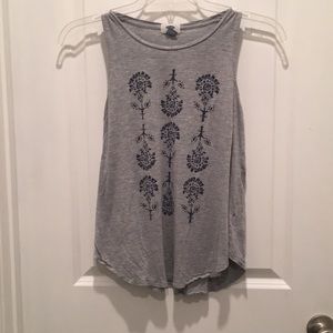 Gray print tank top